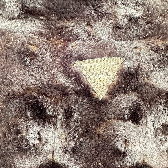 FAUX Fur reversable woman button brown-orange boho gorpcore vest MEDIUM - Picture 10 of 14